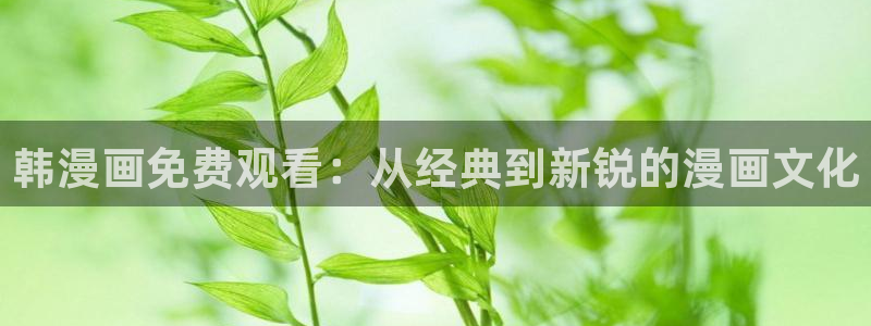 韩漫之家漫画在线入口免费：韩漫画免费观看：从经典到新锐的漫画文化